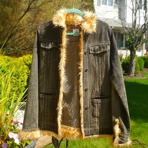 Jacket , fur jacket , fur trim jacket , fur lined jacket